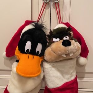 Authentic Warner Bros. Tasmanian Devil & Daffy Duck Christmas Stockings Set